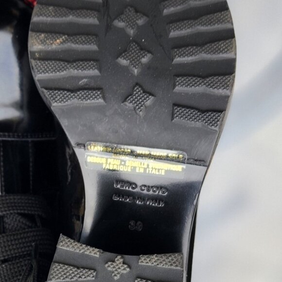 Malo women's black patent Leather Platform boots Size 39 EU - Picture 9 of 9